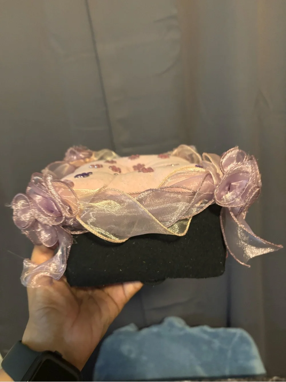 Delicate Pink Organza Accent Tissue Box Cover